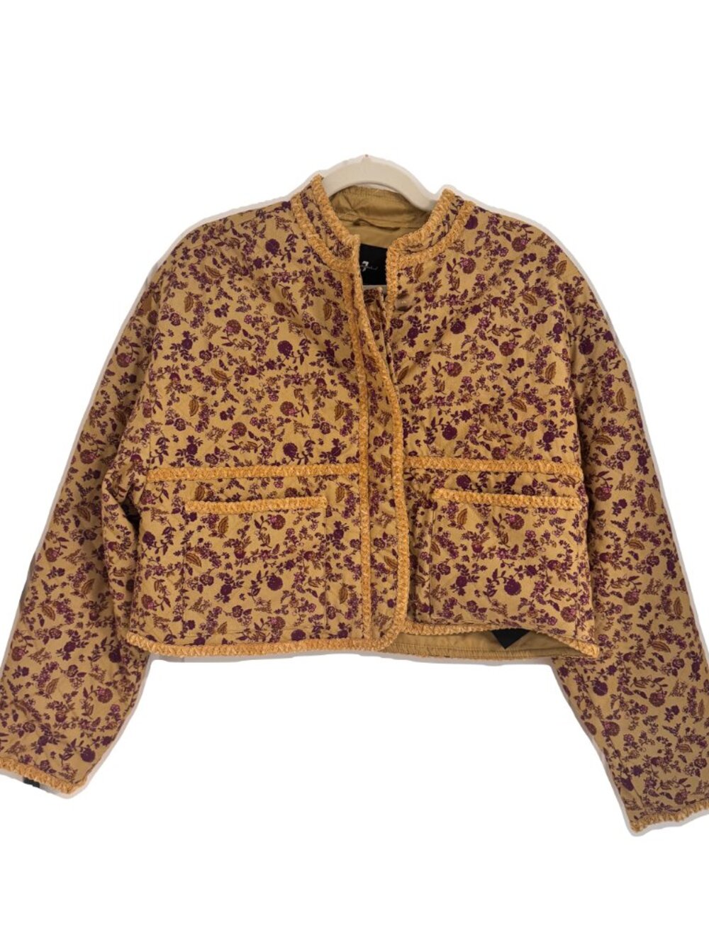 7 For All Mankind Quilted Floral Jacket • NWT • Cropped Boho Style (Size M)